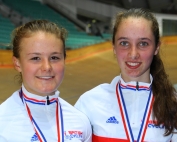 Lauren Dolan and Pfeiffer Georgi. Newly crowned National Madison Champions, Manchester, October 2015.