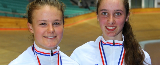 Lauren Dolan and Pfeiffer Georgi. Newly crowned National Madison Champions, Manchester, October 2015.